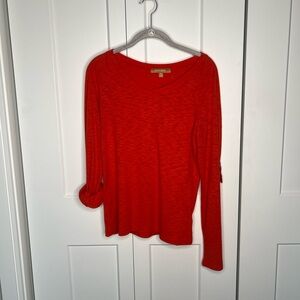 Ellen Tracy Roll Tab Long Sleeve Top Shirt Women’s Size Small